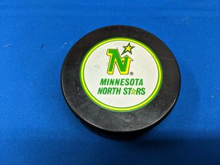 Nhl Vintage Minnesota North Stars In Glas Co Non - Approved Game Puck 1985 - 91 Ig1