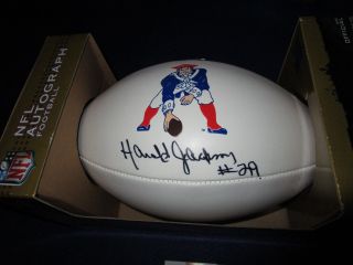 Harold Jackson England Patriots Signed Nfl Autograph Football Csa 36613