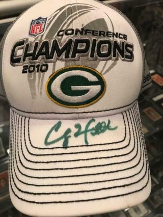Green Bay Packers Clay Mathews 2010 Conf Champions/ Bowl Xlv Signed Hat