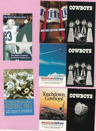 Dallas Cowboys Pocket Schedule Set Of 5 Different Team Dallas Morning News