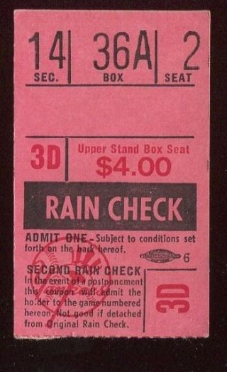 Ticket Mlb York Yankees 1960 