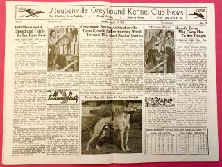 Vintage 1938 Steubenville (Ohio) Greyhound Kennel Club Official Program 3