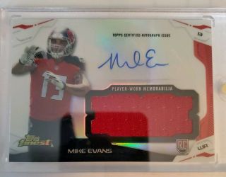 2014 Topps Finest Mike Evans Rc Auto Player Worn Patch