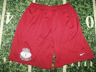 Rare Nike Alabama Crimson Tide Football Team Issued Practice Gym Workout Shorts
