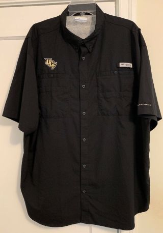 Ucf Knights Columbia Pfg Logo S/s Vented Button Front Shirt Men 
