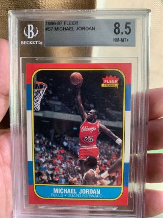 1986 - 87 Fleer Michael Jordan Rookie Bgs 8.  5 Hof Rc