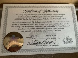 Dallas Stars ' Slice of the Ice ' 1999 Stanley Cup Hockey Championship 3