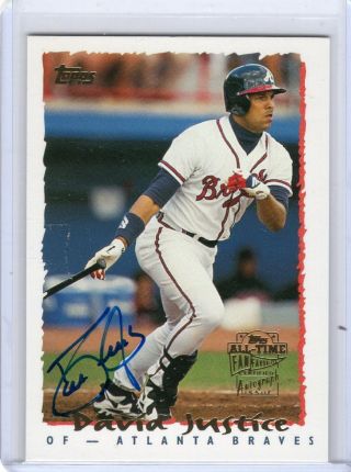 David Justice 2004 Topps Archives All - Time Fan Favorites Auto Autograph Braves