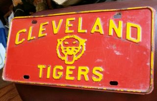 Vintage Cleveland Tigers License Plate High School College Football Nfl Ohio