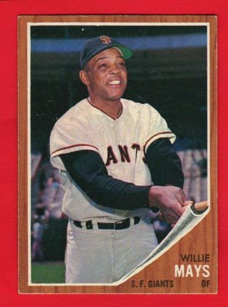 1962 Topps Willie Mays 300 Baseball Card Ex - Mt Cond.  " Awesome "