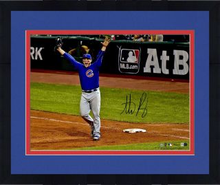 Framed Anthony Rizzo Chicago Cubs 2016 Ws Champs Signed 16x20 Last Out Photo