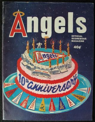 1975 California Angels V.  Chicago White Sox Game Program - Anaheim 10th Anniv.