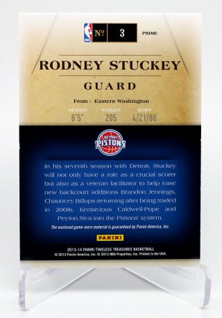 2013/14 Timeless Treasures Every Player Every Game Patch Rodney Stuckey 1/5 3