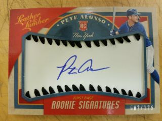 2019 Leather And Lumber Pete Alonso Autograph 002/125