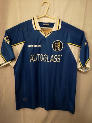 Authentic 98 Team Issue Chelsea F.  C.  Zola Blue Jersey Umbro F.  A.  P.  L.  Xxl