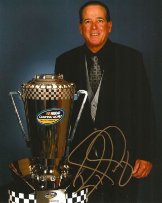Ron Hornaday Jr Signed Nascar 8x10 Truck Series Trophy Photo With