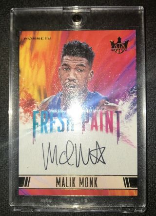 2017 - 18 Court Kings Malik Monk Fresh Paint Rookie Auto /200 Charlotte Hornets