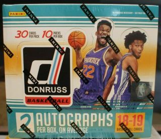 2018 19 Panini Donruss Basketball Hobby Box 10 Packs 2 Autos Doncic Ayton