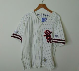 Vintage Starter Men’s Large Chicago White Sox Baseball Jersey Mlb Pinstripe 90s