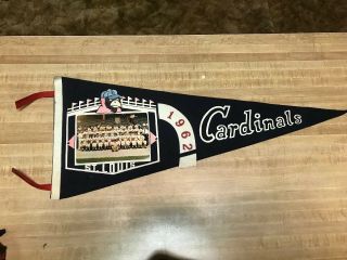 1962 St.  Louis Baseball Cardinals Team Roster Picture Pennant Full Size