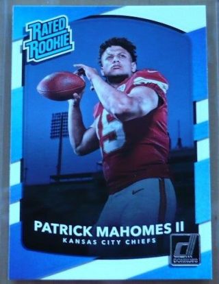 Patrick Mahomes 2017 Donruss Rookie Card Kansas City Chiefs Texas Tech