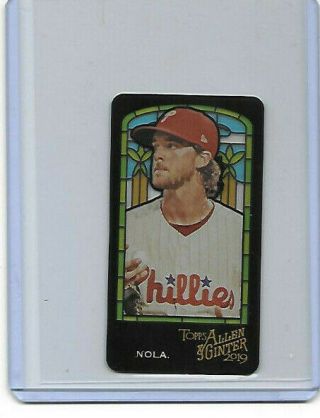 Aaron Nola 2019 Topps Allen Ginter Stained Glass Mini Parallel Ssp Card No.  83