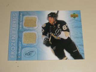 2007 - 08 Upper Deck Ice Frozen Fabrics Dual Game Jersey Sc Sidney Crosby