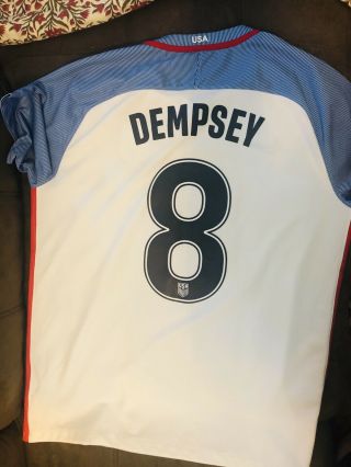 2016 Team Usa Home Soccer Jersey - Dempsey - Large 10/10