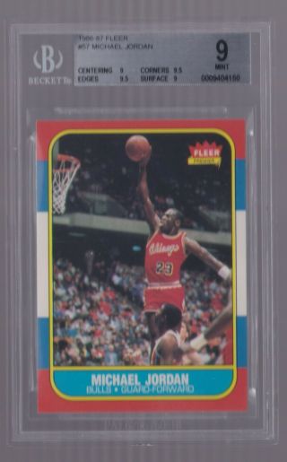 1986 - 87 Fleer Michael Jordan 57 Rc Rookie Bgs 9 (. 5 From Gem) - Bulls Hof