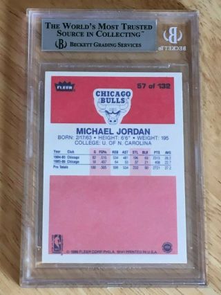 1986 - 87 Fleer MICHAEL JORDAN 57 RC Rookie BGS 9 (. 5 from GEM) - BULLS HOF 5