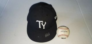 Estevan Florial Yankees Game Issued Autograph Hat & Baseball Tampa Yankees