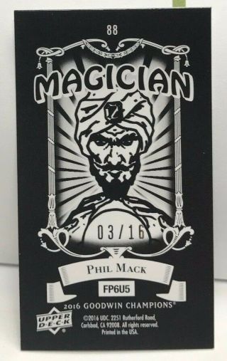 Phil Mack 2016 Goodwin Champions BLACK METAL MAGICIAN Back Mini ' d 3/16 - RUGBY 2