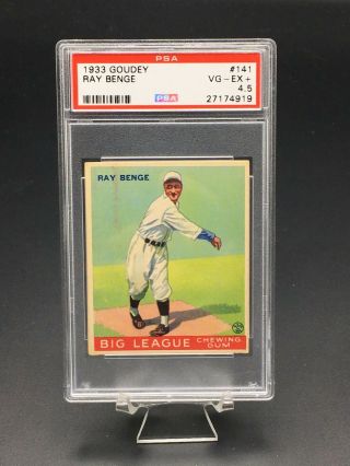 1933 Goudey Baseball Ray Benge Psa Vg - Ex,  4.  5 141 Brooklyn Dodgers