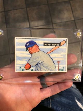 1951 Bowman Mickey Mantle York Yankees 253 Baseball Card Rookie