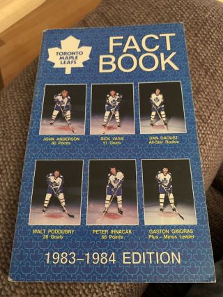 1983 - 84 Toronto Maple Leafs Hockey Media Guide / Fact Book