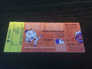 1969 World Series Game 5 York Mets Vs.  Baltimore Orioles Authentic Ticket