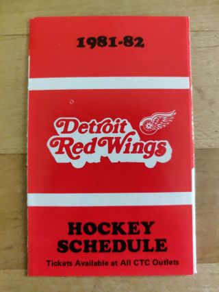 1981 - 82 Nhl Detroit Red Wings Hockey Schedule Busch Beer Ad