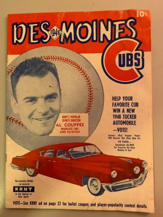 1948 Iowa Cubs Baseball Program