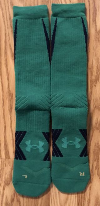Notre Dame Football 2015 Shamrock Series Boston Team Issued Under Armour Socks L 2
