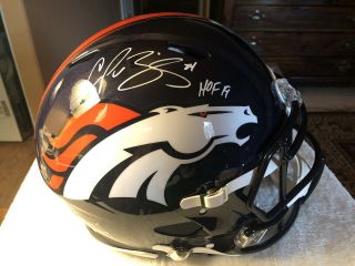 Champ Bailey Signed Denver Broncos F/s Speed Authentic Helmet Beckett Hof 19