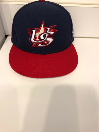 World Baseball Classic Wbc Team Usa Era 59fifty Sewn Fitted Hat Cap Sz 7 1/8