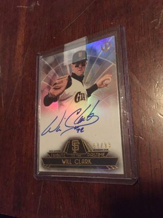 2014 Will Clark Topps Tribute To The Pastime On - Card Autograph 67/99