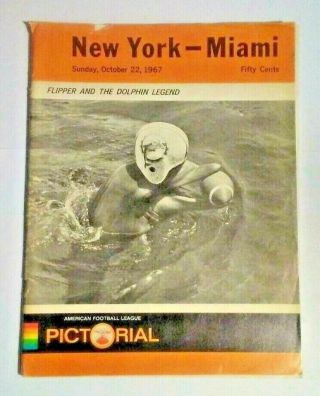 October 22 1967 Afl Football Program York Jets At Miami Dolphins Vg (jh)