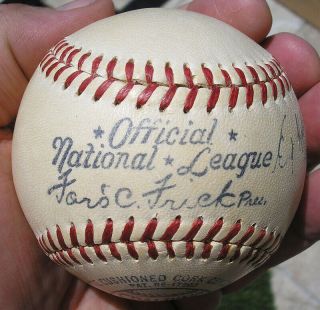 Vintage 1940 ' s Reach Ford Frick National League Baseball,  Side Panel Auto, 2