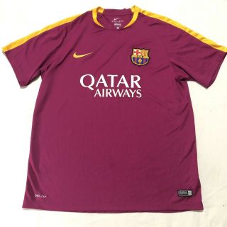 Nike Dri Fit Trikot Soccer Jersey Mens Xl Fcb Fc Barcelona Shirt Qatar Airways