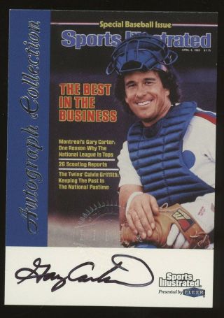 1999 Fleer Sports Illustrated Gary Carter Auto Expos W/ Factory Stamp