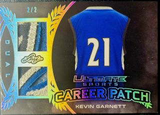 2019 Leaf Ultimate Sports Kevin Garnett 4 Color Dual Game Warn Patches 2/2