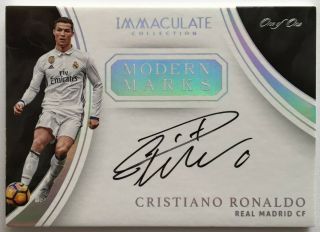 2017 Immaculate Cristiano Ronaldo Modern Marks Platinum Autograph 1/1 Auto