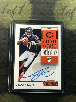 2018 Contenders Anthony Miller On Card Auto Chicago Bears Rc Fx