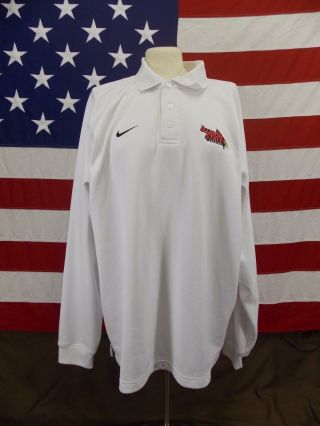 Illinois State Redbirds Nike Polo Shirt Long Sleeve White Men 